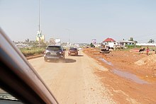 Erosion taken over Kasoa highway after downpour in Ghana Erosion pollution 2.jpg