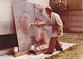Edoardo Grimodi pintando Esegesi, sin datar.