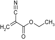 Structural formula of ethyl cyanoacrylate