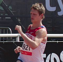 Evgenii Shvetcov aus Russland während der IPC Athletics World Championship 2013.jpg