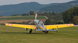 English: F+W C-3605 (reg. HB-RDB (C-494), cn 274, built in 1943). Engine: Lycoming T53-7A. Deutsch: F+W C-3605 (Reg. HB-RDB (C-494), cn 274, Baujahr 1943). Motor: Lycoming T53-7A.