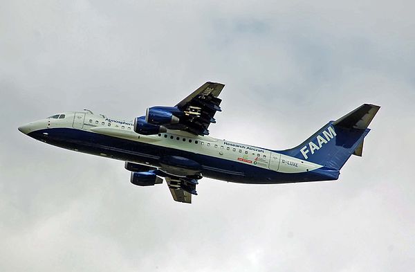 FAAM BAe146-300 takes off at RIAT, RAF Fairford, England