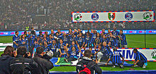 Inter Milan players celebrating the club's sixteenth Scudetto. FC Inter celebration of scudetto 2008.jpg