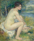 Pierre Auguste Renoir.  Meztelen nő egy tájban