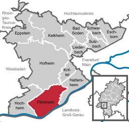 Kaart van Flörsheim am Main