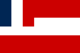Bandera de la Polinesia Francesa bajo el protectorado de Francia (1845-1880)