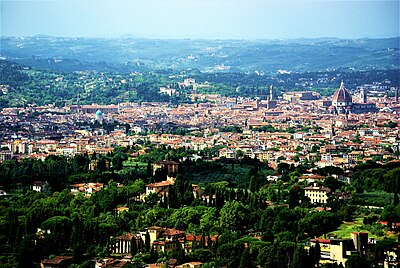 The city of Florence as seen from the hill of Fiesole