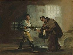 Francisco de Goya - Friar Pedro Offers Shoes to El Maragato and Prepares to Push Aside His Gun.jpg