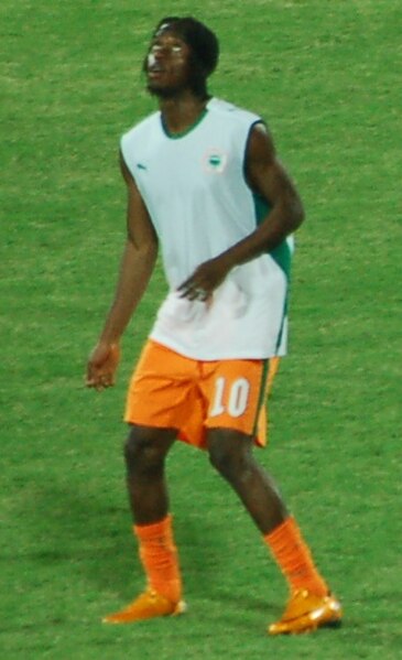 Gervinho warming up before a match at the 2008 Africa Cup of Nations