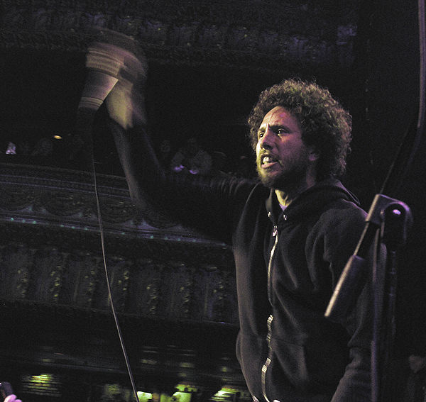 Zack de la Rocha on stage with Rage Against the Machine in 2007