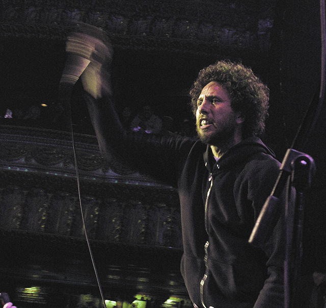 Zack de la Rocha on stage with Rage Against the Machine in 2007