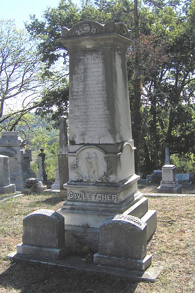 Gravestone of Letcher in Frankfort Cemetery