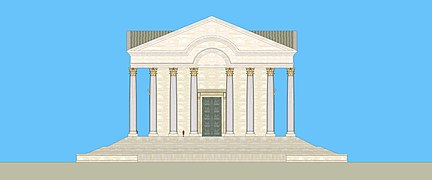 Proposition de restitution de l'élévation du Grand Temple d'Antioche sur l'Oronte