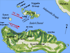 Guadalcanal Aug 7 landings.svg