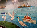 HK ALC 港鐵 MTR 海怡半島站 South Horizons Station platform wall mural Mosaics art 香港仔避風塘 Aberdeen Typhoon Shelter Soaring Horizons 翱遊半島 Pow Chuek Mei 鮑卓微 Dec 2016 Lnv2 15.jpg