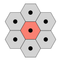 6-connectivité (hexagonale).