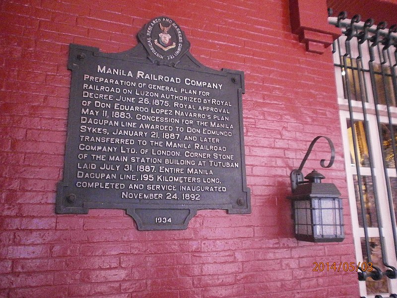 File:Historical Marker of the old Tutuban Railway Station.JPG