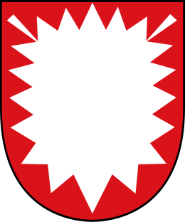 Coat of arms of Holstein: a stylised nettle leaf; similar to the coat of arms of Schaumburg