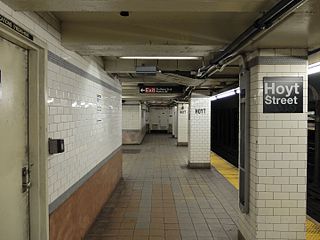 <span class="mw-page-title-main">Hoyt Street station</span> New York City Subway station in Brooklyn