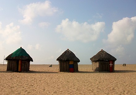 Beach huts at one of the Estuary Beach Camps