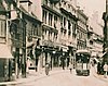 Detail view of a postcard showing the Besançon tramway circa 1905