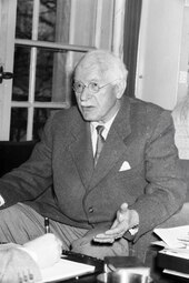 Jung in a 1955 interview Interview with C. G. Jung in Kusnacht (Carl Gustav Jung), Swiss psychiatrist, depth psychologist 5.tif