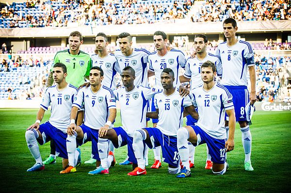 The Israeli U21 squad at the final-tournament of the 2013 UEFA Euros Under-21 that was hosted by Israel