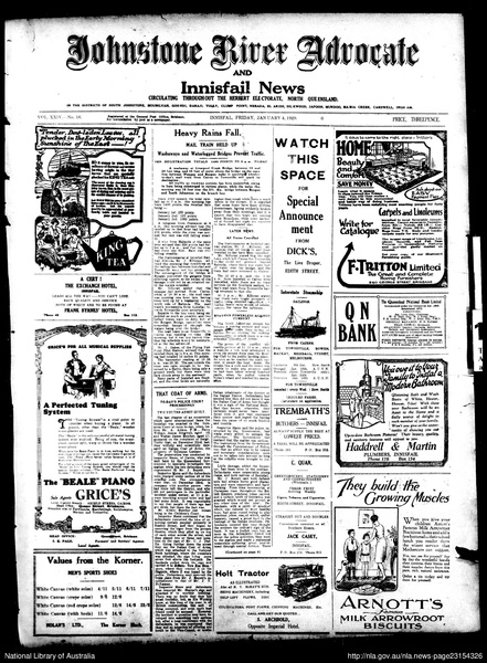 File:Johnson River Advocate, front page, Friday 4 January 1929.pdf