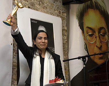 Joya receives Anna Politkovskaya award.jpg