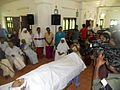 Noted malayalam writer Kakkanadans body at Benziger Hospital chappel, Kollam