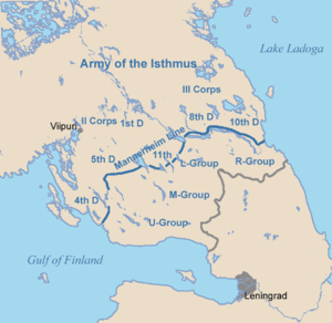 Karelian Isthmus Finnish positions 1939