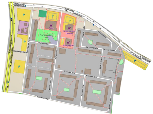 Karte vom Wohngebiet Cecilienstraße