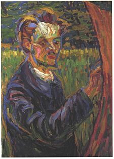 Erich Heckel u malířského stojanu, obraz E. L. Kirchnera