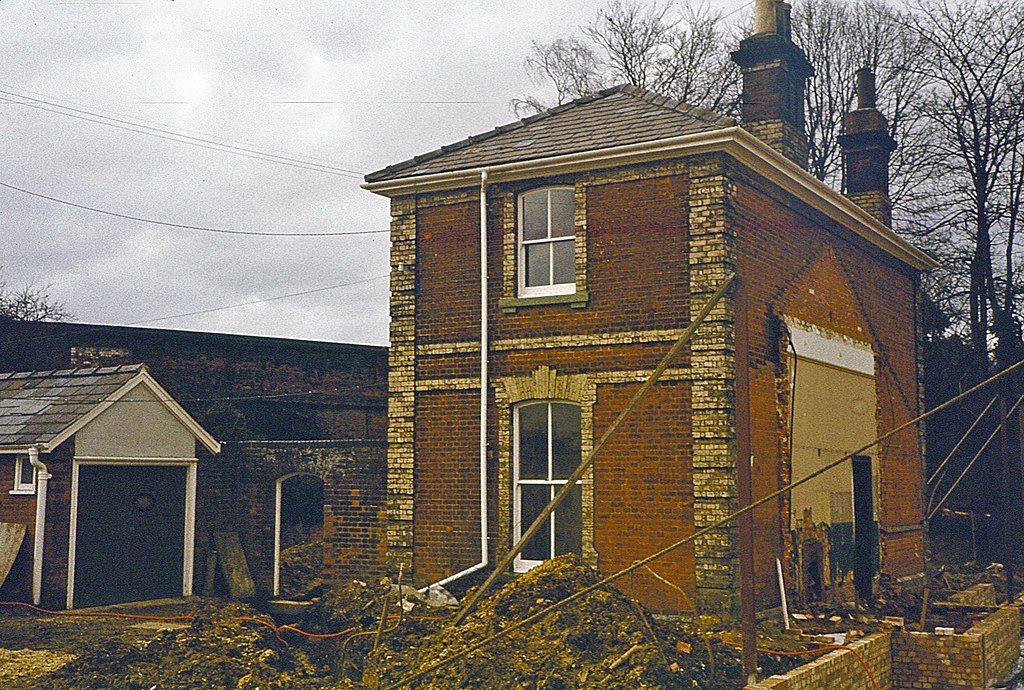 Lavenham railway station c1978, partially demolished
