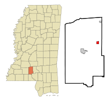 Lawrence County Mississippi Sisällytetyt ja rekisteröimättömät alueet Silver Creek Highlighted.svg