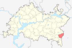 Localização do distrito de Yutazinsky no Tartaristão