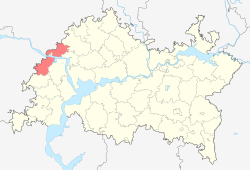 Location of Zelenodolsky District in the Republic of Tatarstan