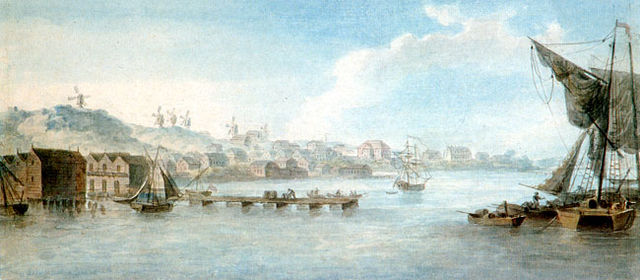 The Loviisa harbour painted by Gavril Sergeyev in 1808.