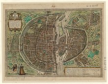 1599 (Georg Braun, Lutetia vulgari nomine Paris, urbs Galliae maxima...)