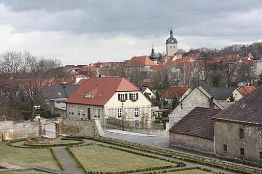 Mücheln (Geiseltal), view from the baroque garden to the town