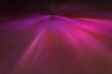 Magenta G5 aurora over Tuntorp