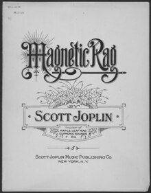 Cover of Scott Joplin's Magnetic Rag, published 1914 Magnetic Rag page 1.tif