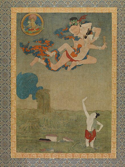 Mahasiddha Ghantapa, from Situ Panchen's set of thangka depicting the Eight Great Tantric Adepts. 18th century.