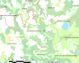 Mapa obce Lachapelle-Graillouse