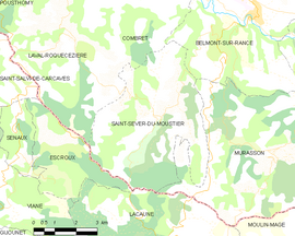 Mapa obce Saint-Sever-du-Moustier