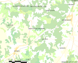 Mapa obce Saint-Front-d’Alemps