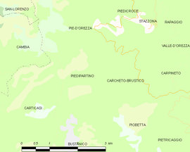 Mapa obce Piedipartino