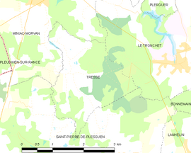 Mapa obce Tressé