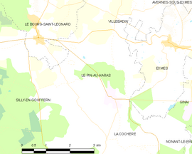Mapa obce Le Pin-au-Haras
