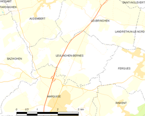 Poziția localității Leulinghen-Bernes